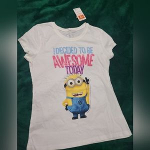 Justice girl's short sleeve shirt, color white, size 20